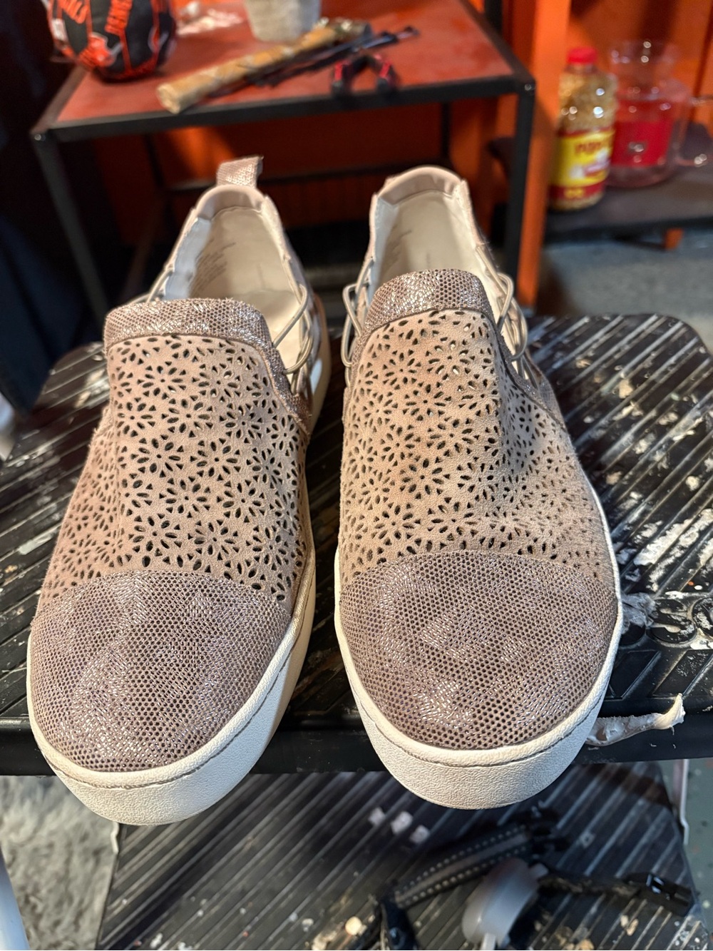 Jambu Women's Laser-Cut Slip-On Sneakers in Blush